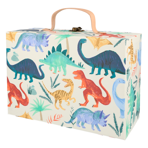 Wooden Dinosaur Advent Calendar Suitcase