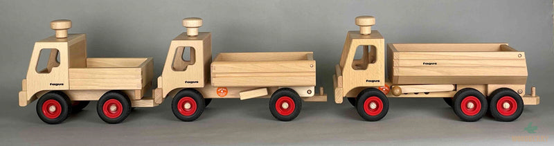 Fagus wooden toys. Truck side by side comparison and review by Woodberry toys
