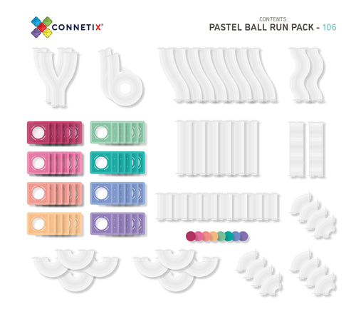 Magnetic tiles 106 pcs Pastel Ball Run Pack by Connetix