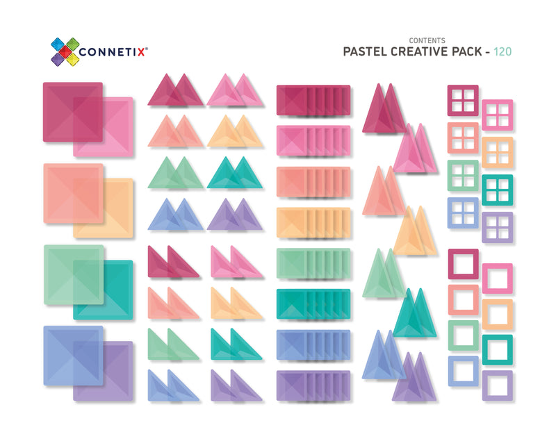 Magnetic Tiles 120 pcs Pastel Creative Pack by Connetix