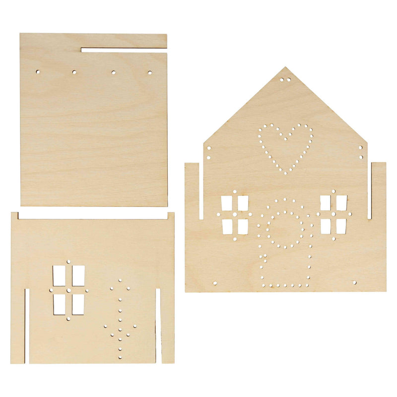 Wooden Embroidery Gingerbread House Kit