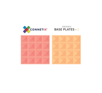 Magnetic tiles 2pcs Base Plate Pack Lemon-Peach by Connetix