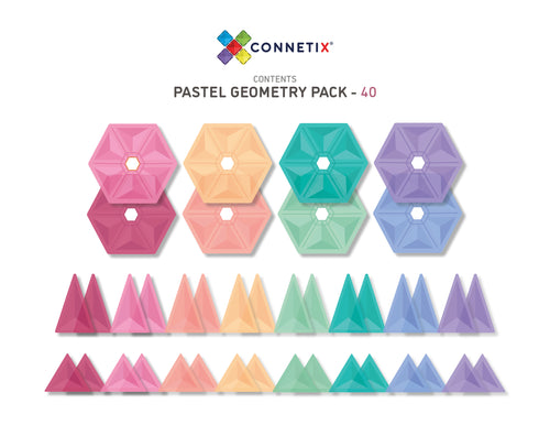 Magnetic tiles 40 pcs Pastel Geometry Pack by Connetix