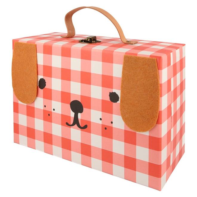 Wooden Dog Advent Calendar Suitcase