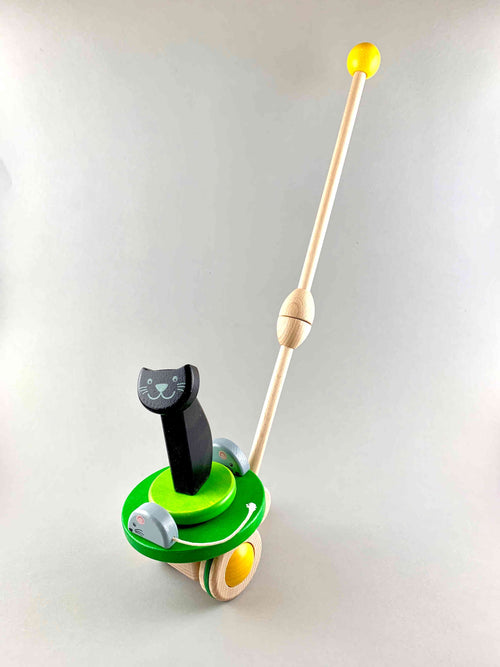 Woodberry Bajo Cat and Mouse Moving Push Toy