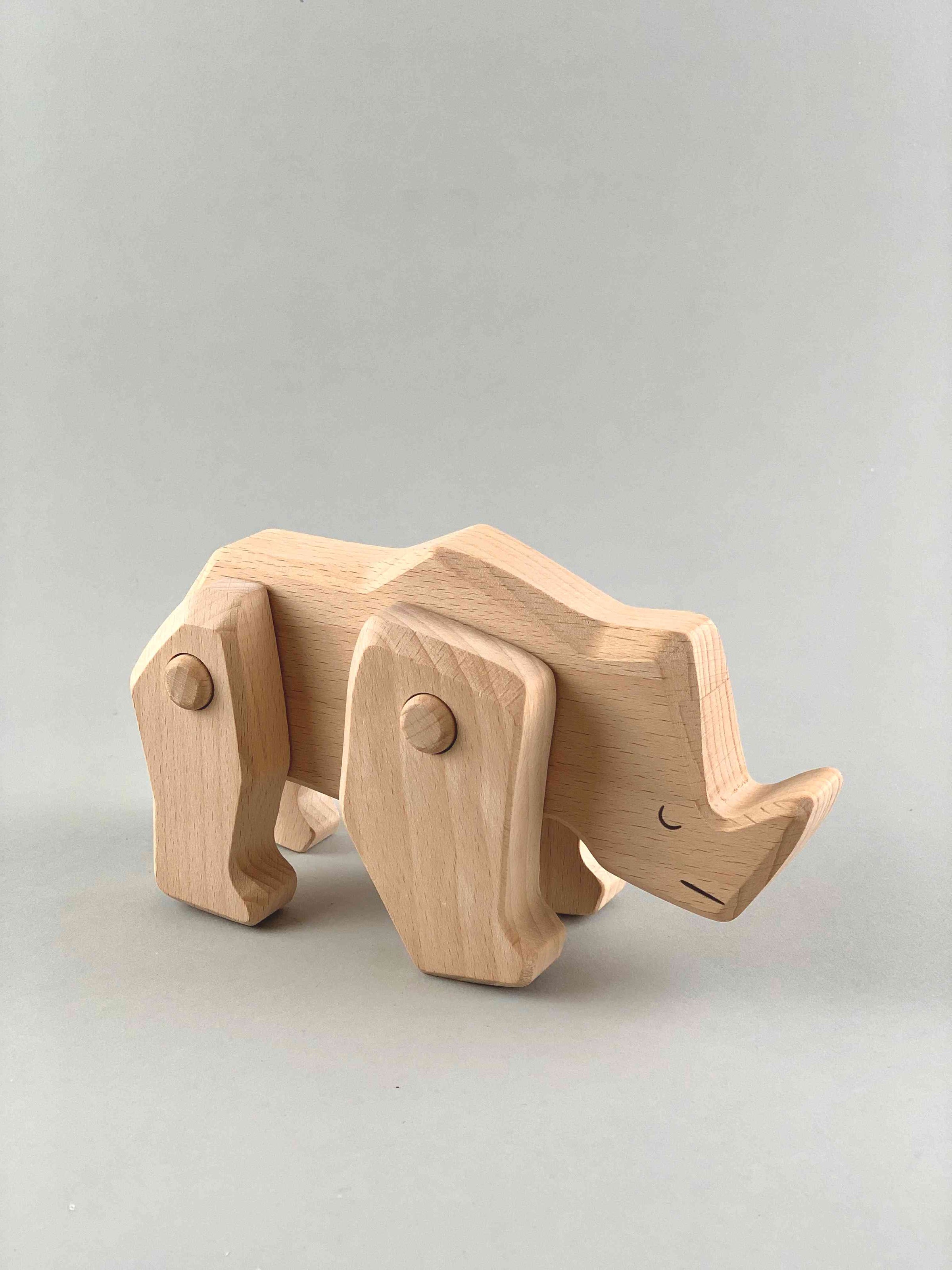 Endangered Animals Wooden Toy - Rhino