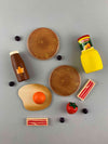 Woodberry Erzi Assorted American Breakfast Wooden Play Food Toy Set