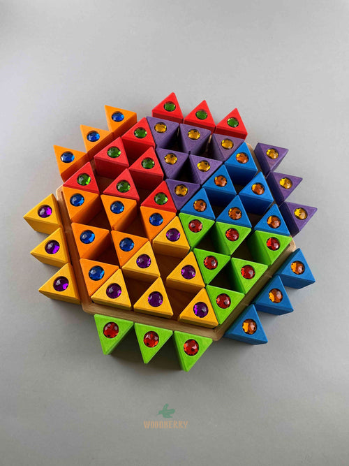 Bauspier Junior triangle wooden blocks 54 pcs set