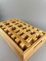 Image of complete set of Plus Blocks from Bauspiel complete in tray. 