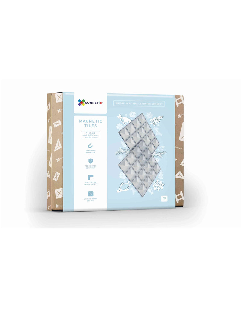 Magnetic tiles 2pcs Clear Base Plate Pack by Connetix