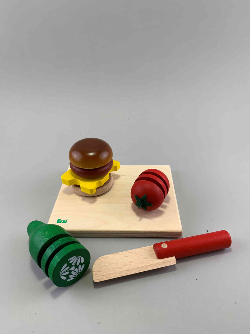 Wooden Cheeseburger Cutting Play Set