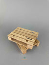 Two wooden Euro pallet toys by Fagus stacking together at an angle