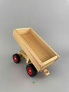 Woodberry Fagus Dump Truck Trailer with raised bed. Rear view. 