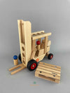 Woodberry Fagus Forklift with two peg people and Euro Pallet on foreground. 