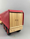 Woodberry Fagus Semi-Truck and Trailer wooden toy. Rear image of trailer door exterior.