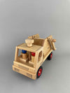 Woodberry Fagus Skip truck front view with two peg people inside. 