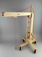 Wooden Crane by Fagus, with crane partially extended. 