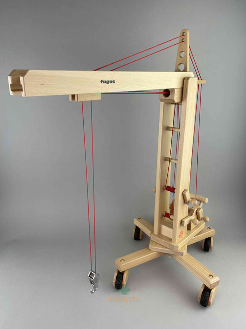 Wooden Crane by Fagus, with crane partially extended. 