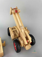 Woodberry Fagus Telescopic Loader rear view angle with extended boom. 