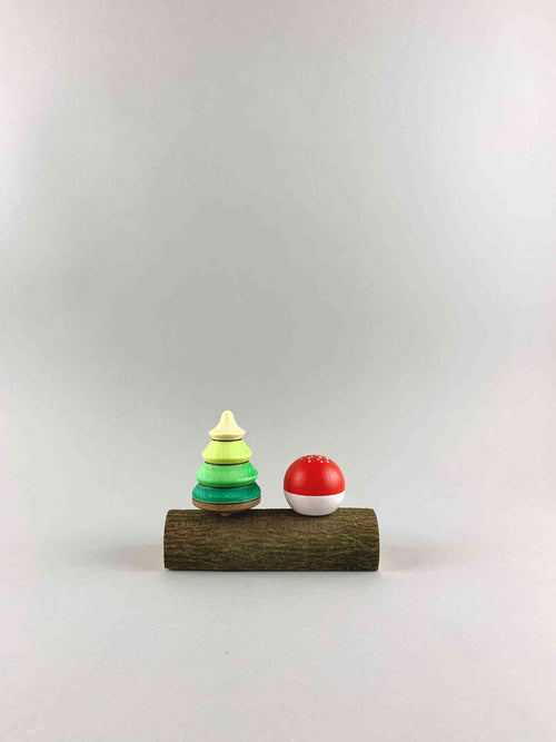 Forest Tree and Mushroom Top with Log Stand