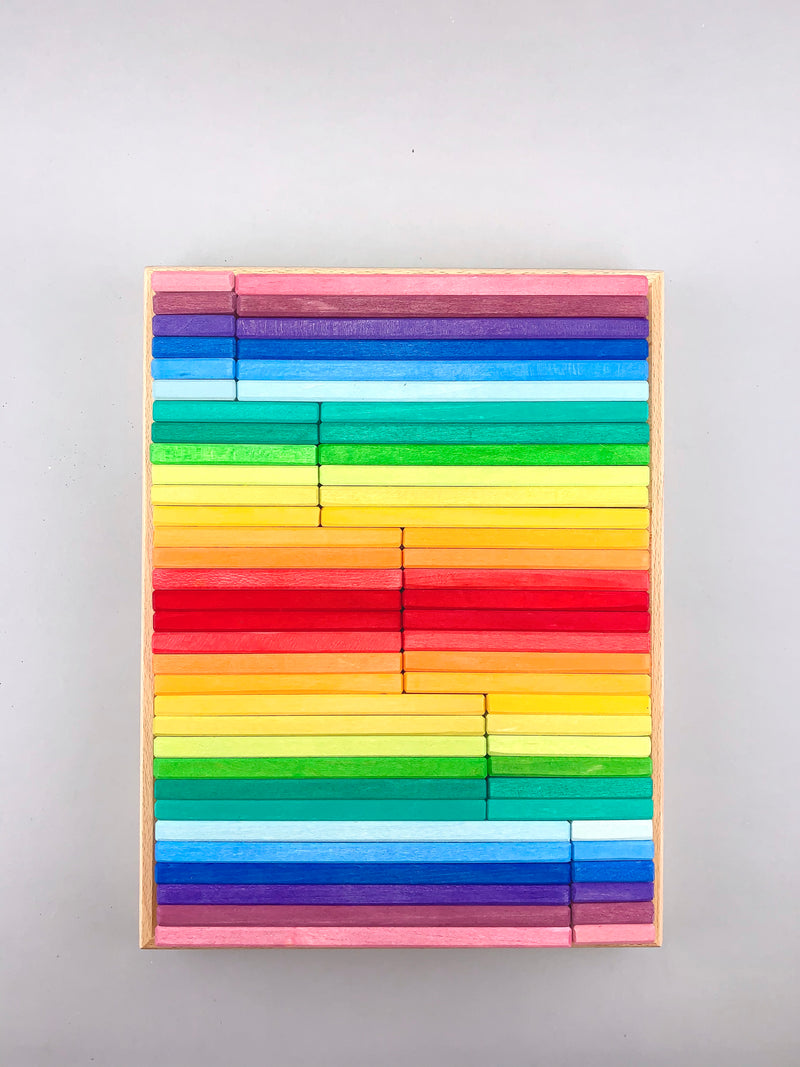 Wooden Building Slats (Flat 64 pcs)