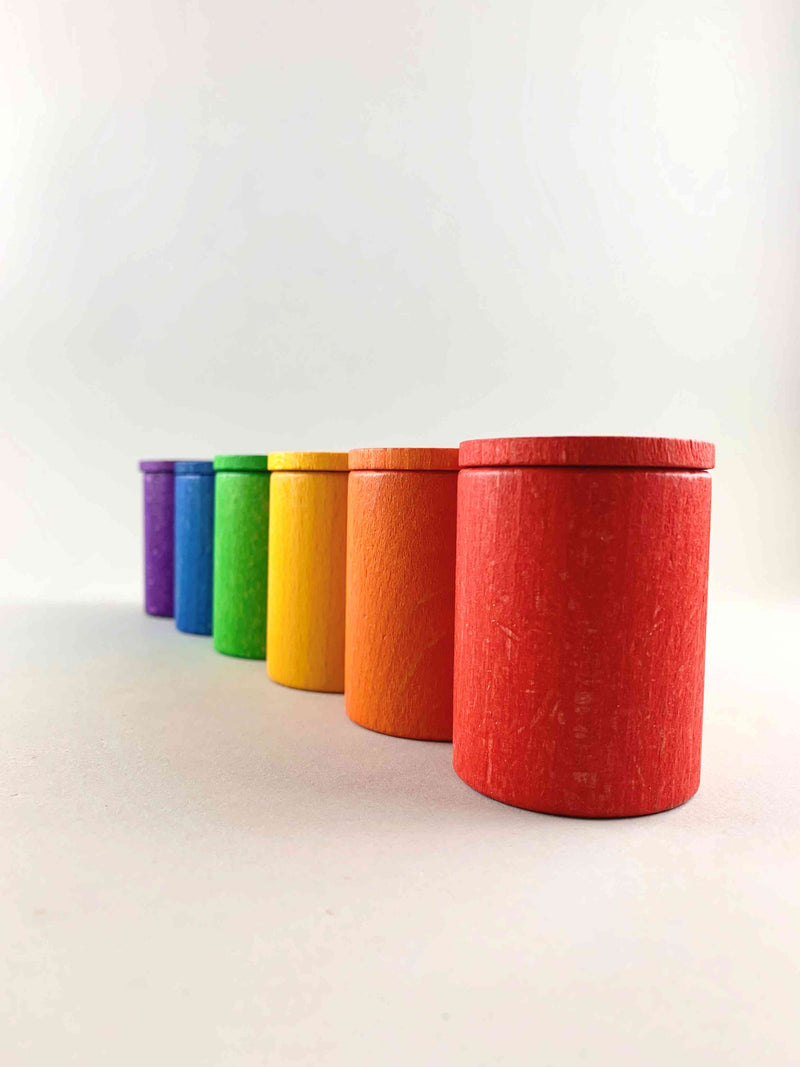Set of 6 Colored Cups with Covers