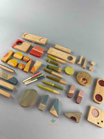 Set of 2023 Grapat Happy Place wooden blocks neatly arranged and placed flat on the surface. 