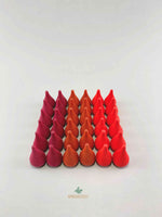 Grapat mandala red fire wooden toys displayed in a square shape.