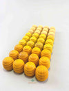 Grapat mandala yellow honeycomb wooden toys displayed in rows.
