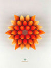 Grapat mandala orange cone wooden toys displayed in a vibrant sun shape.