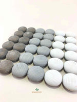 Grapat mandala gray stone wooden toys displayed as a square.