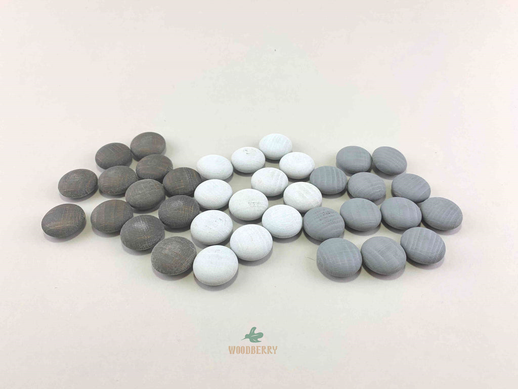 Grapat mandala gray stone wooden toys displayed as a square.