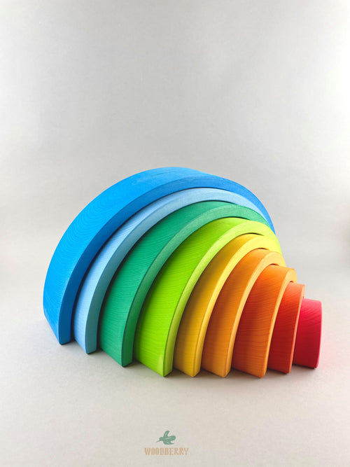 Large Rainbow Stacker 9pcs - Blue