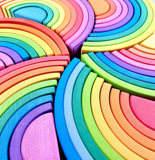 Small Rainbow Stacker 6pcs - Red