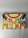 Wooden Toy blocks set. Raduga Grez New 2021 Cathedral wooden building blocks set in wooden tray. Top View