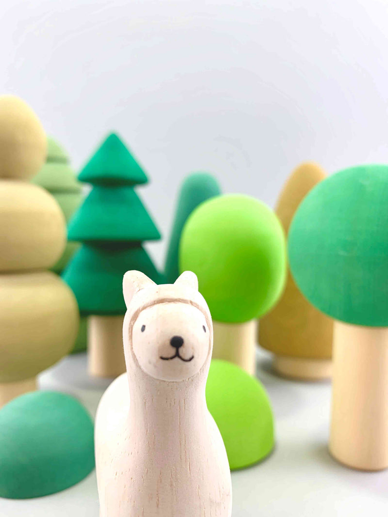 Wooden Alpaca figure