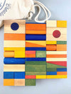 Wooden Rainbow Blocks in a Sack XL 50pcs