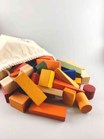 Wooden Rainbow Blocks in a Sack XL 50pcs