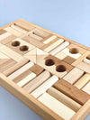 Wooden Natural Blocks in Tray 54pcs