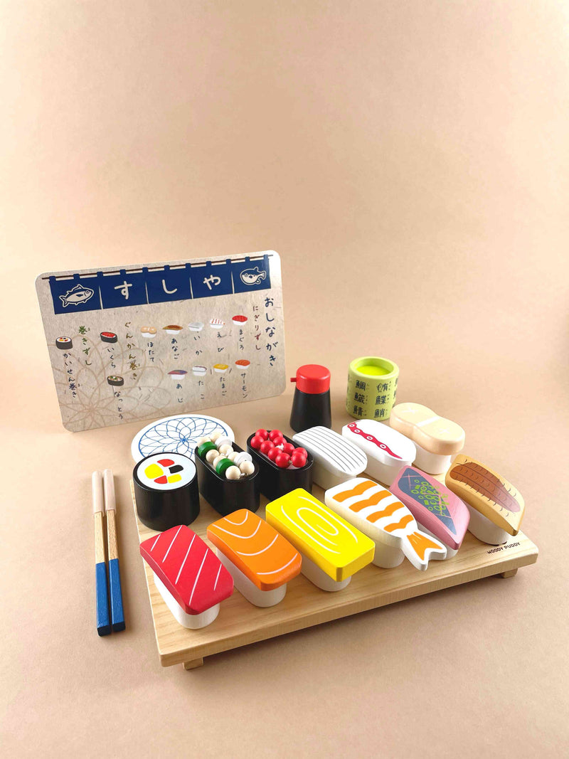 Wooden toy sushi japanese food Woodberry Toys USA