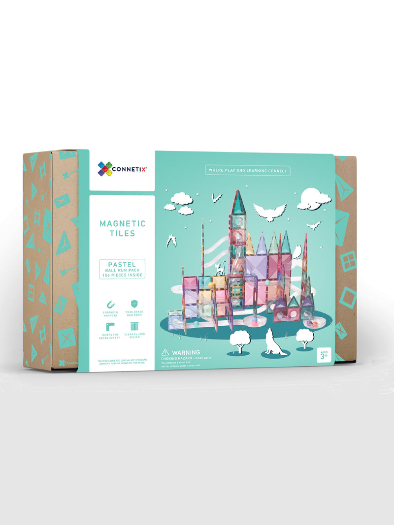 Magnetic tiles 106 pcs Pastel Ball Run Pack by Connetix