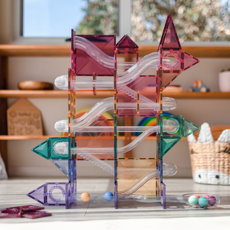 Magnetic tiles 106 pcs Pastel Ball Run Pack by Connetix