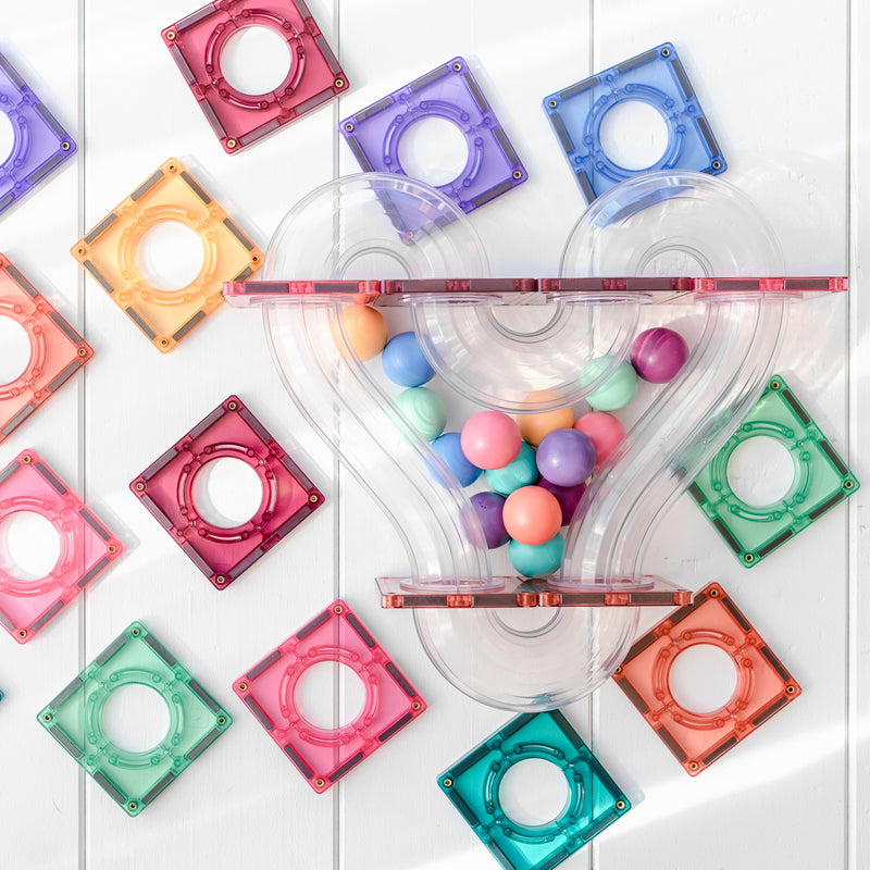 Magnetic tiles 106 pcs Pastel Ball Run Pack by Connetix